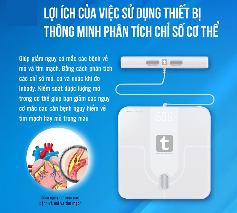 Cân sức khỏe phân tích chỉ số cơ thể Tapuho TBS180 - Hàng chính hãng