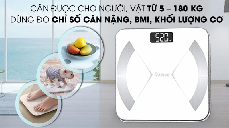 Tải trọng của Cân sức khỏe thông minh Rapido RSF02