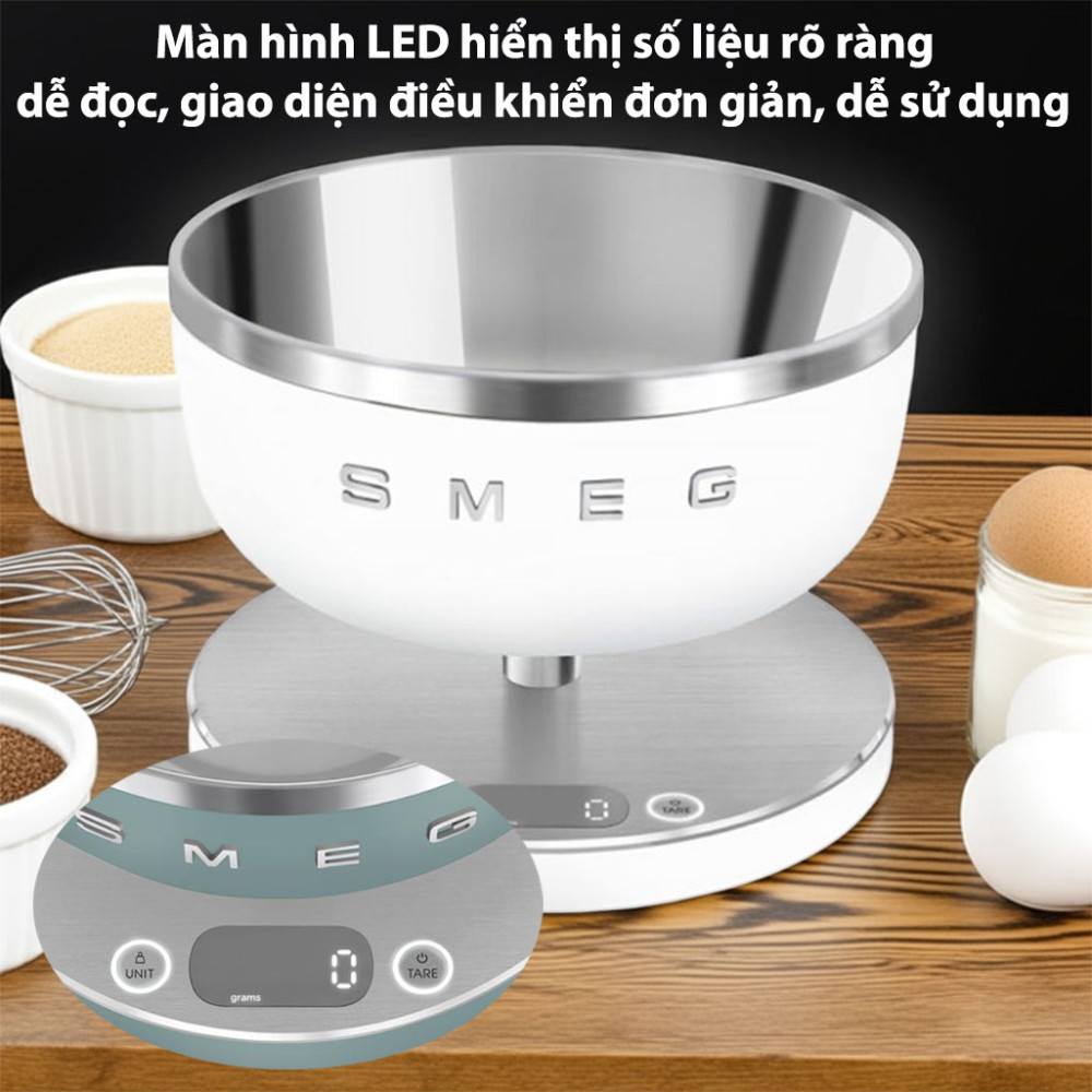 Cân tiểu ly nhà bếp điện tử Smeg KSC01 5Kg - Hàng chính hãng