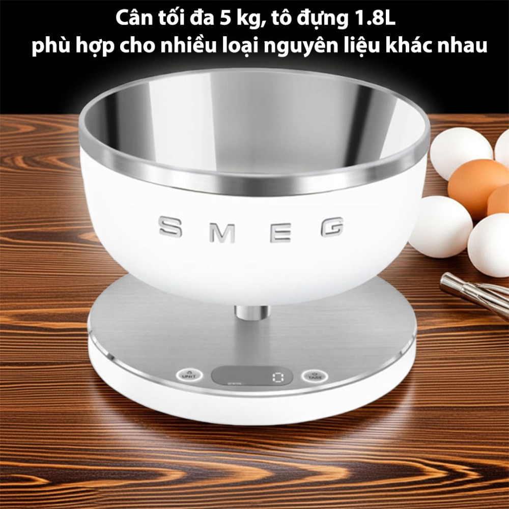 Cân tiểu ly nhà bếp điện tử Smeg KSC01 5Kg - Hàng chính hãng