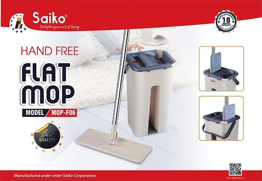 Cây lau nhà thông minh xoay 360 độ Saiko MOP-F06 - Hàng chính hãng