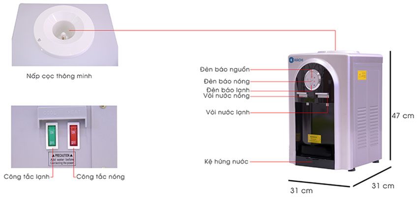 Cây nước nóng lạnh Kachi LN04 - Hàng chính hãng