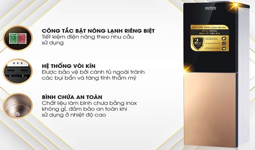 Cây nước nóng lạnh Mutosi MD-203 - Hàng chính hãng