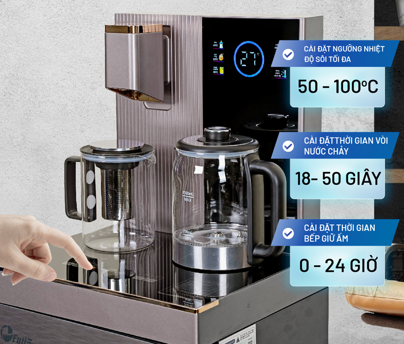 Dễ dàng điều chỉnh chức năng và nhiệt độ bằng bảng điều khiển cảm ứng