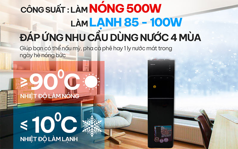 Công suất và nhiệt độ nước của Cây nước nóng lạnh bình âm Fujihome WD606C