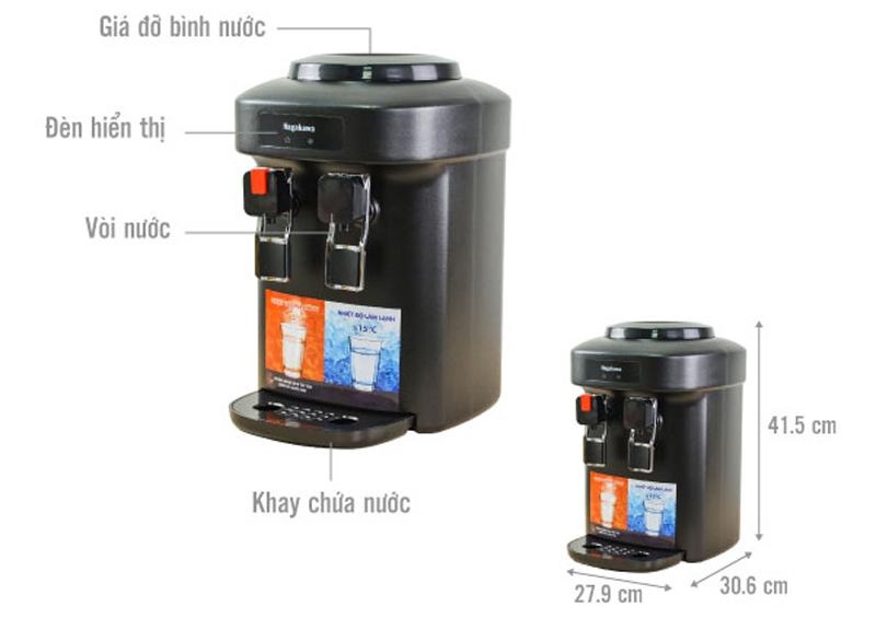 Cây nước nóng lạnh để bàn Nagakawa NAG1107 - Hàng chính hãng