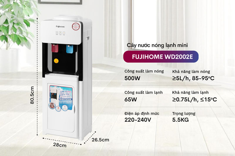 Cây nước nóng lạnh Fujihome WD2002E - Hàng chính hãng