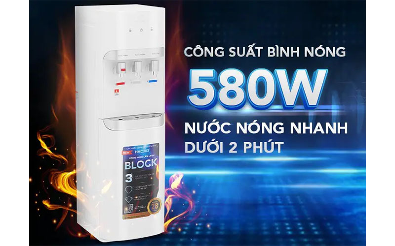 Công suát làm nóng của Cây nước nóng lạnh hút bình Hòa Phát HHC383