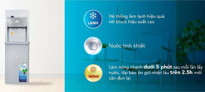 Cây nước nóng lạnh hút bình Hòa Phát HWP-B1CJ - Hàng chính hãng
