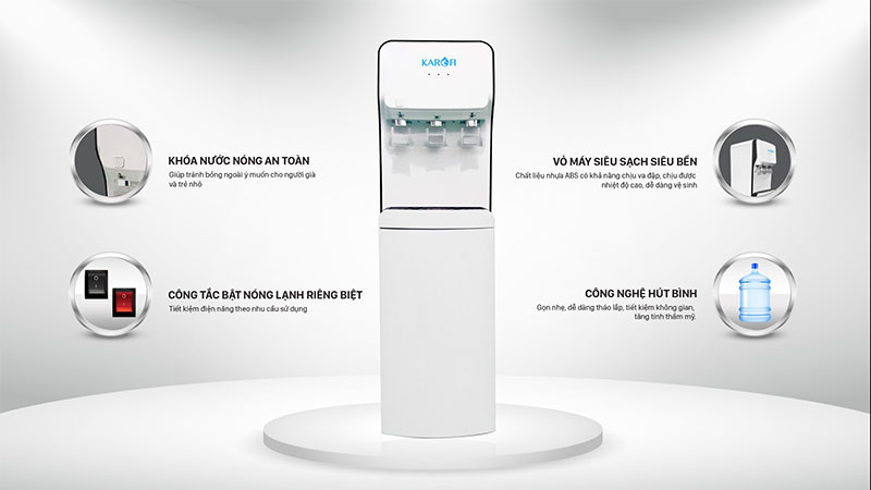 Cây nước nóng lạnh hút bình Karofi HC18 - Hàng chính hãng