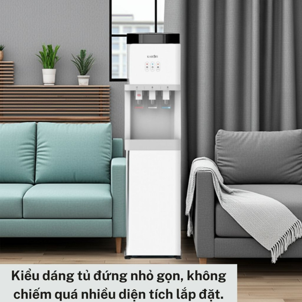 Kiểu dáng tủ đứng nhỏ gọn, không chiếm quá nhiều diện tích lắp đặt.