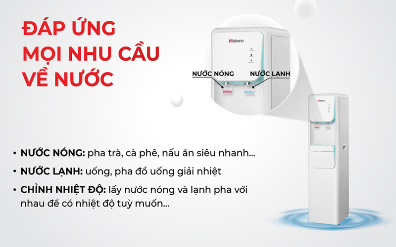 2 chế độ nước của Cây nước nóng lạnh hút bình Makano DVD-000005
