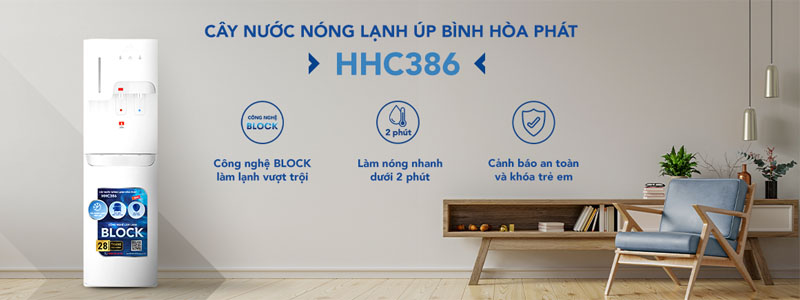 Cây nước nóng lạnh hút bình Hòa Phát HHC386 - Hàng chính hãng
