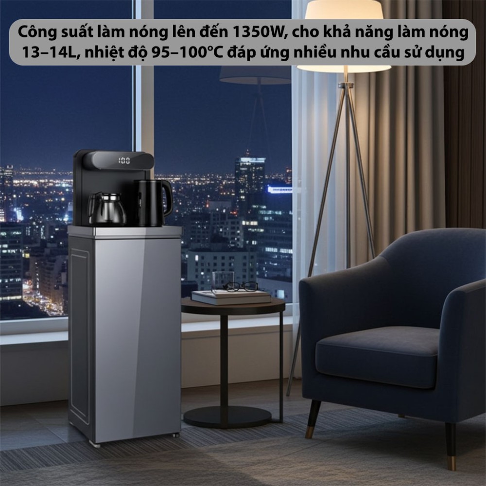 Cây nước nóng lạnh kết hợp bàn pha trà Fujihome TB392N - Hàng chính hãng