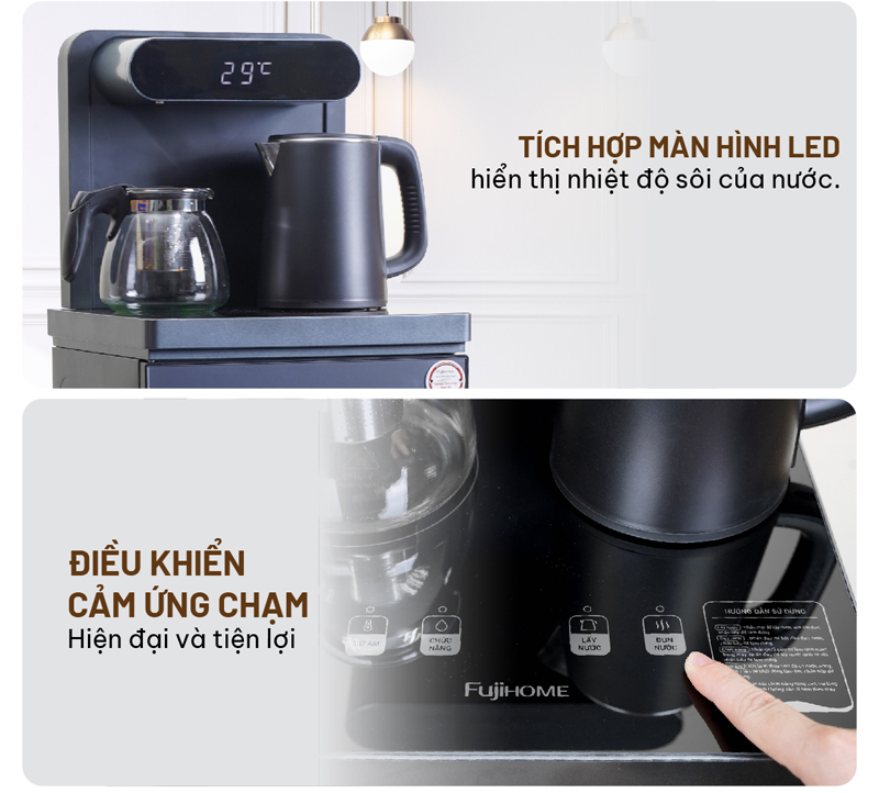 Cây nước nóng lạnh kiêm bàn pha trà Fujihome TB392 - Hàng chính hãng