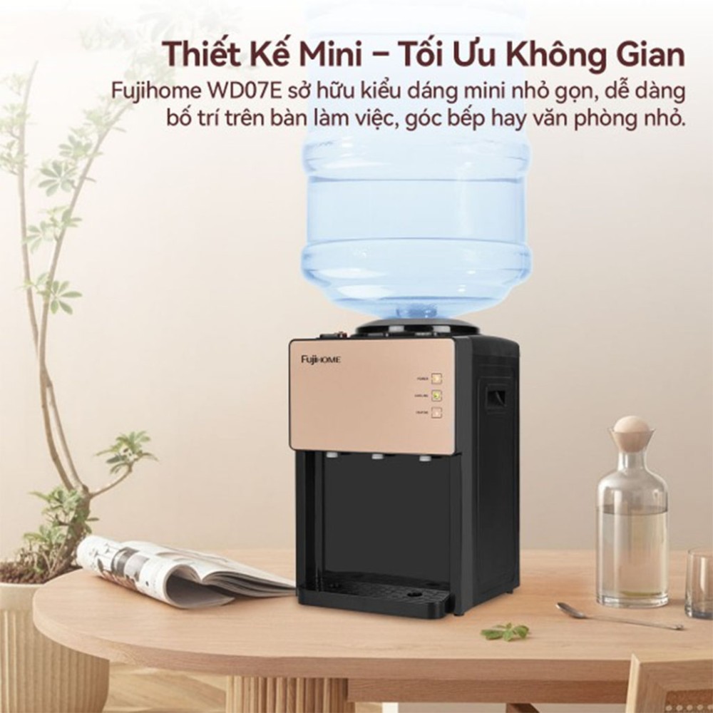 Cây nước nóng lạnh nguội để bàn Fujihome WD07E - Hàng chính hãng