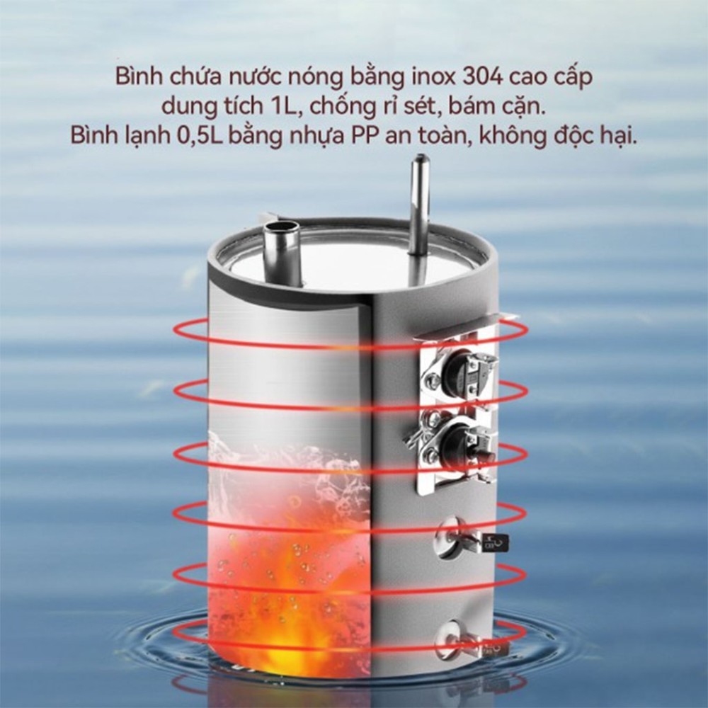 Cây nước nóng lạnh nguội để bàn Fujihome WD07E - Hàng chính hãng