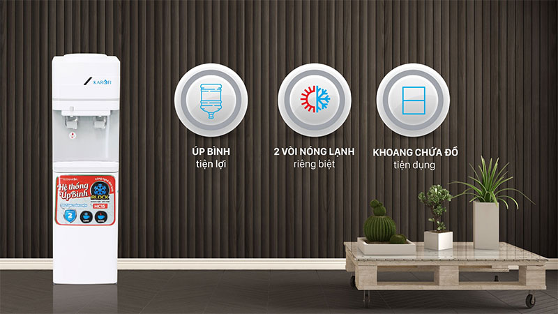 Cây nước nóng lạnh úp bình Karofi HC15 - Hàng chính hãng