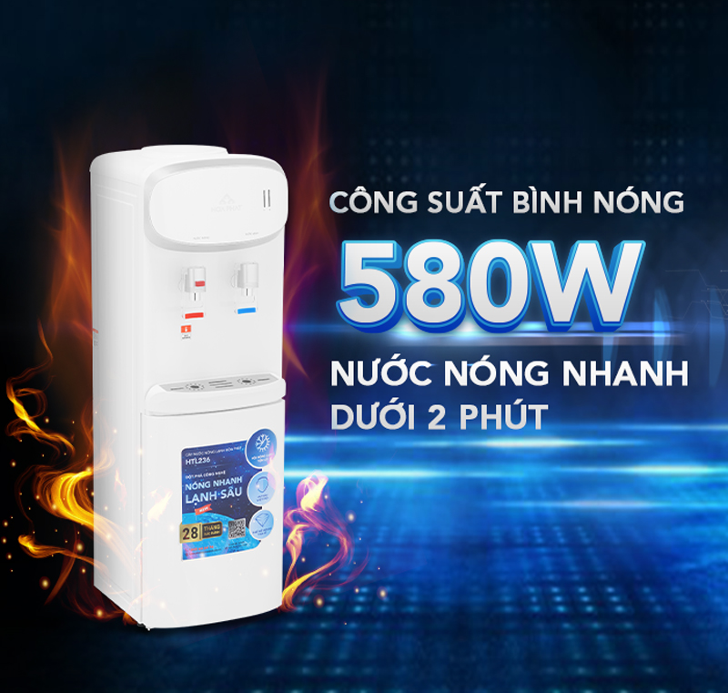 Công suất lớn, làm nóng nước nhanh chóng