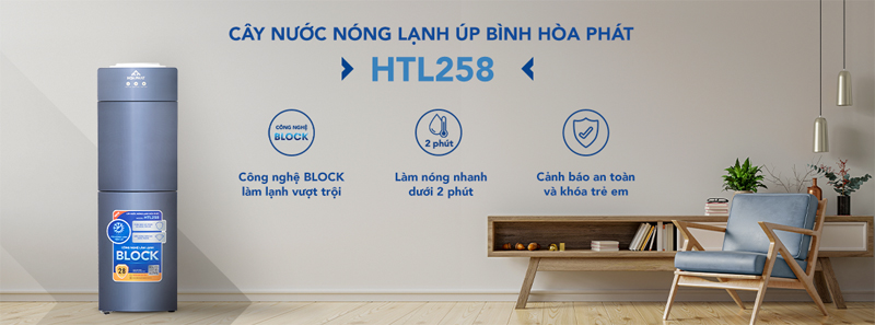 Cây nước nóng lạnh úp bình Hòa Phát HTL258 - Hàng chính hãng