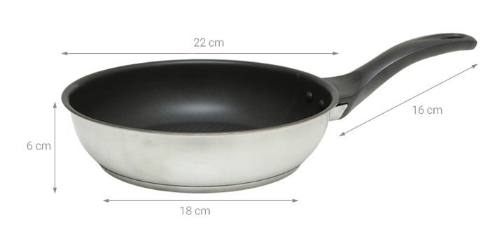 Chảo từ 3 đáy FIVESTAR CKD22-3DI -22cm - Hàng chính hãng