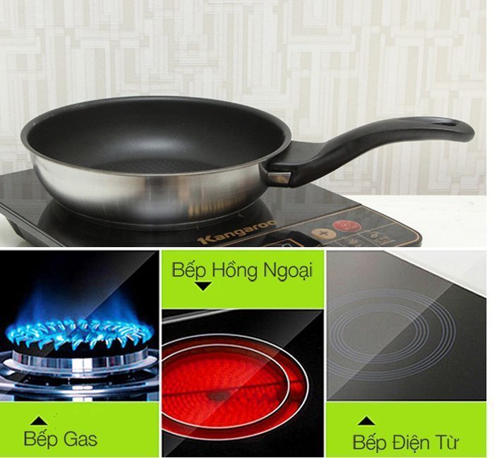 Chảo 3 đáy từ Fivestar CKD24-3DI -24cm - Hàng chính hãng