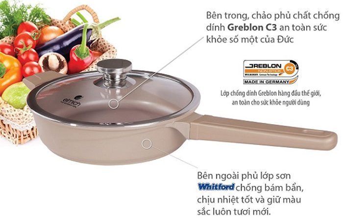 Chảo chống dính Elmich Vitaplus Perla EL0346- 26cm - Hàng chính hãng