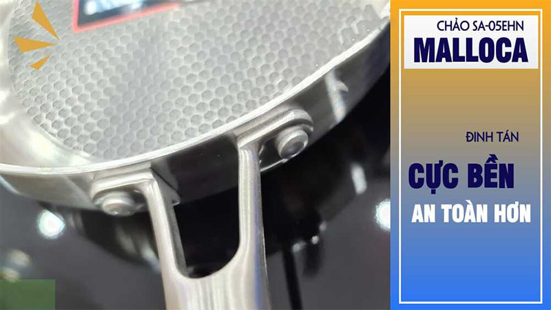Đinh tán tay cầm chắc chắn của Chảo chống dính Malloca SA-05EHN