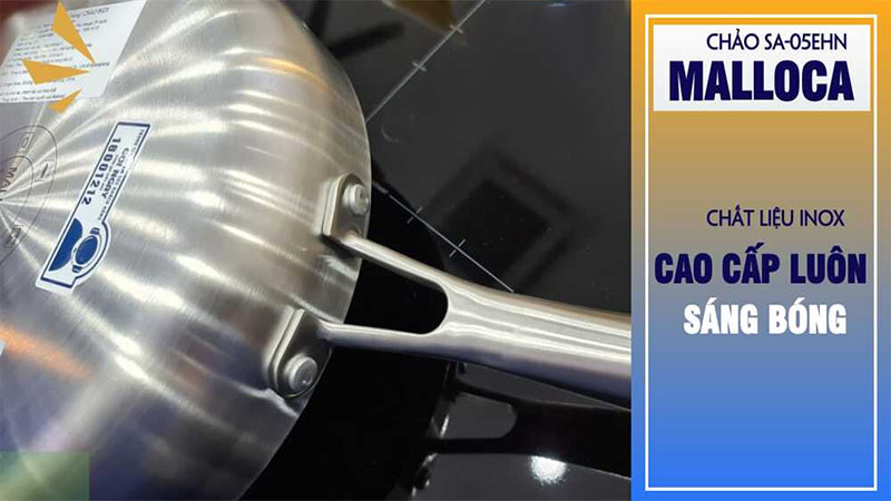 Chất liệu inox của Chảo chống dính Malloca SA-05EHN