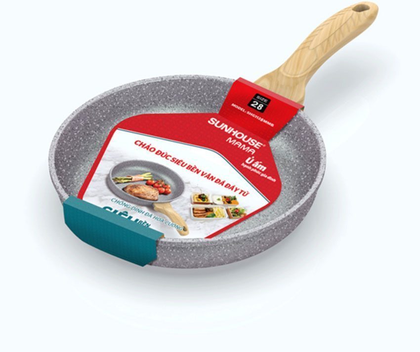 Chảo đúc vân đá đáy từ Sunhouse SHG1128MMB - Hàng chính hãng