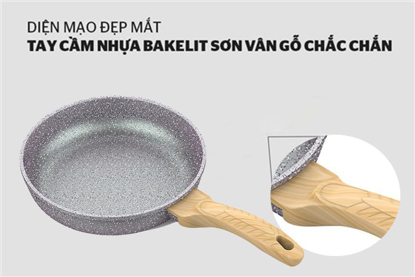 Chảo đúc vân đá đáy từ Sunhouse SHG1128MMB - Hàng chính hãng