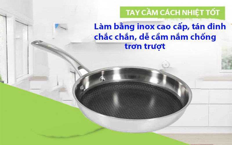 Chất liệu của Chảo inox chống dính Saiko SK-7026