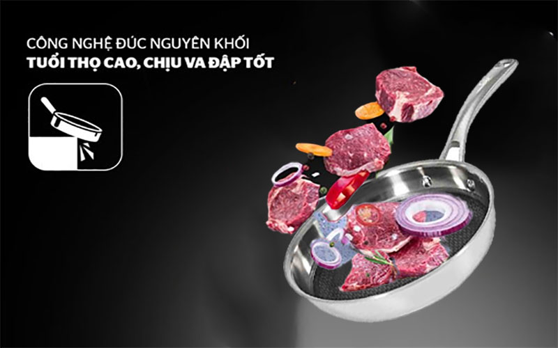 Chảo inox chống dính Saiko SK-7030 - Hàng chính hãng