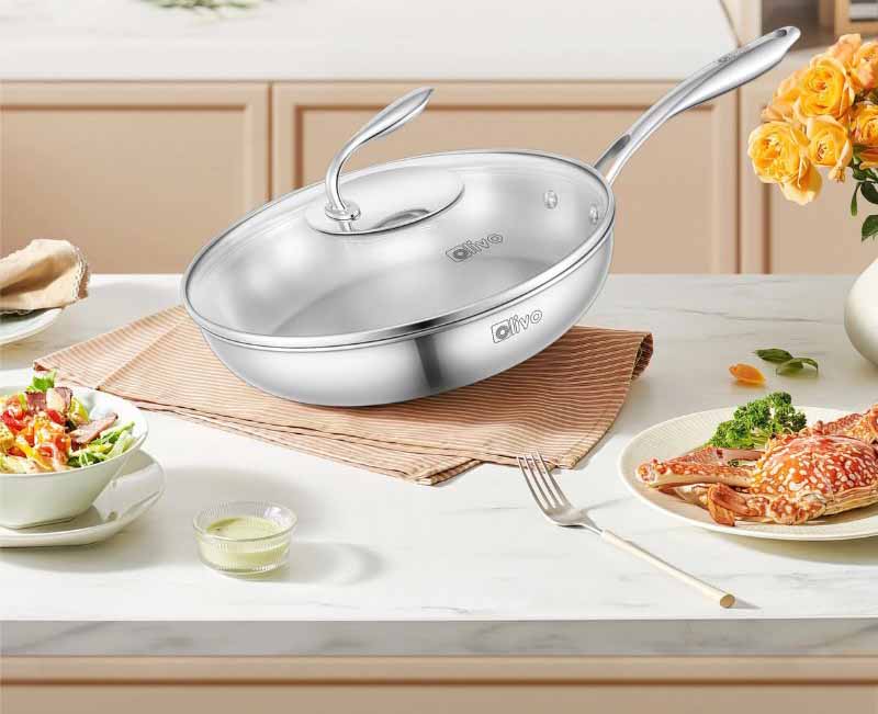 Chảo inox chống dính Olivo STEVE 2655 - 26cm - Hàng chính hãng