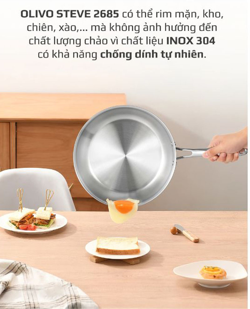 Lòng chảo phủ chống dính bền bỉ, an toàn cho sức khỏe