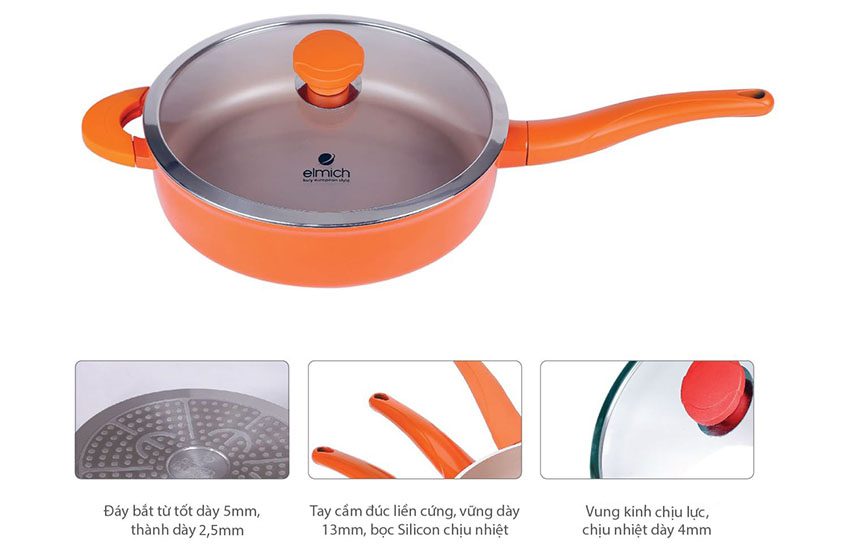 Chất liệu của chảo nhôm chống dính Vitaplus Fiore 28cm Elmich EL0354