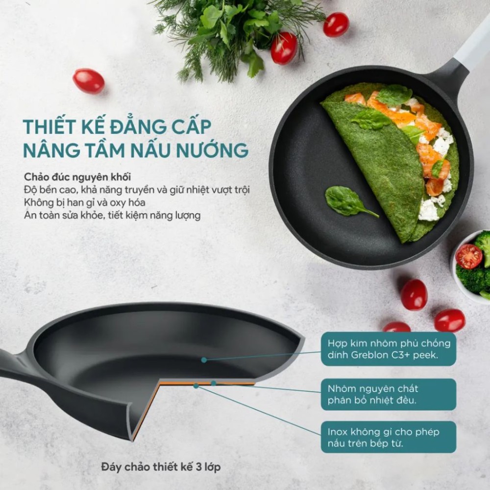 Chảo nhôm đúc nguyên khối Carez FPC883DI24SN - Hàng chính hãng