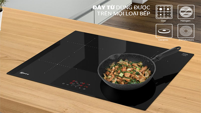 Chảo nhôm sâu chống dính vân đá đáy từ 26 cm Sunhouse SHS26MRD - Hàng chính hãng