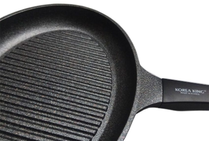 Chảo nướng Oval phủ đá Koreaking KFP-35GP với các đường vân nổi
