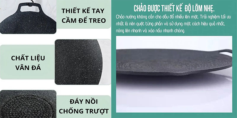 Chảo nướng vân đá 30cm - Hàng chính hãng
