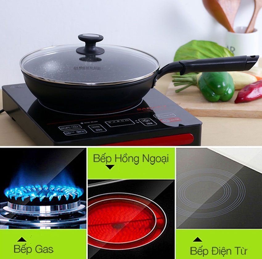 Chảo sâu đá hoa cương Sunhouse SWP28 - Hàng chính hãng