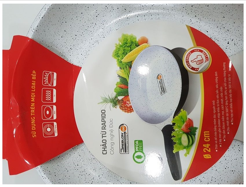 Chảo từ 24cm Rapido RP24-RF đáy phẳng - Hàng chính hãng