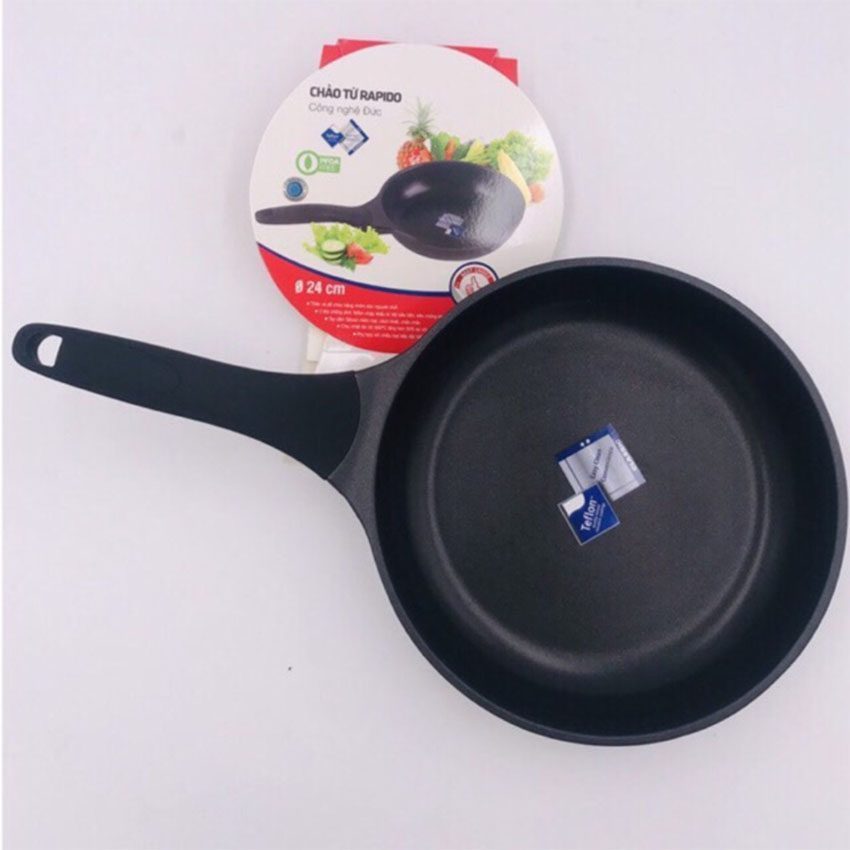 Chảo từ teflon Rapido TEFLON 24CM đáy chấm - Hàng chính hãng