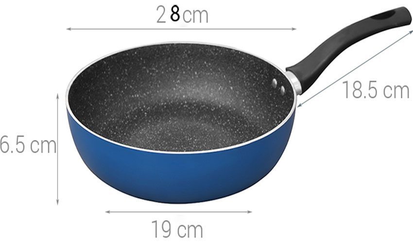 Kích thước của Chảo chống dính vân đá đáy từ 28cm Elmich Coloseum Y1 EL-3721