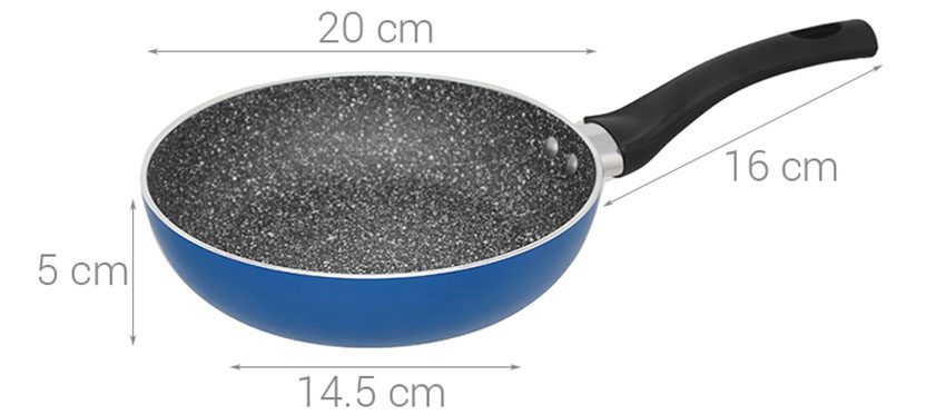 Kích thước của chảo vân đá đáy từ Colosseum Y1 20cm Elmich EL-3718