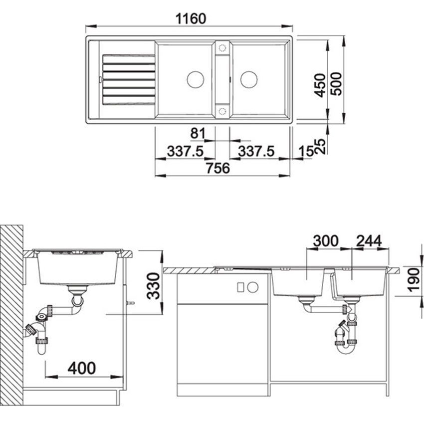 Chậu đá Hafele Blancozia 8S-565.76.350 - Hàng chính hãng