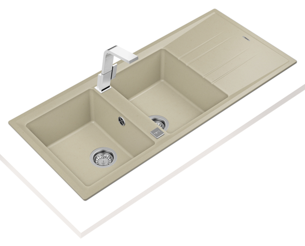 Chậu rửa chén Teka STONE 80 B-TG 2B 1D White - Hàng chính hãng