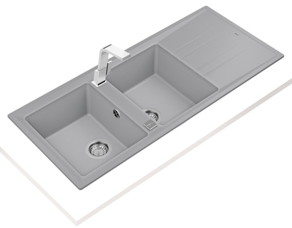 Chậu rửa chén Teka STONE 80 B-TG 2B 1D Grey - Hàng chính hãng