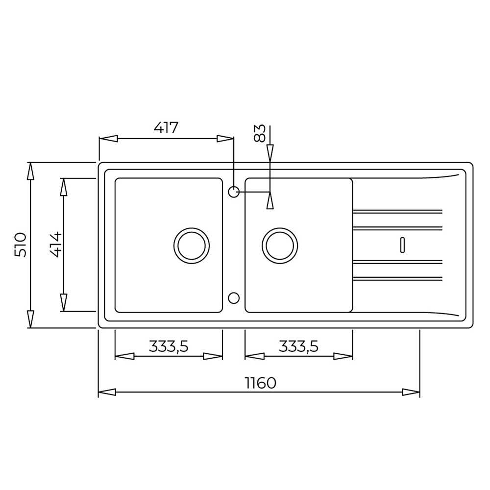 Chậu rửa chén Teka STONE 80 B-TG 2B 1D White - Hàng chính hãng