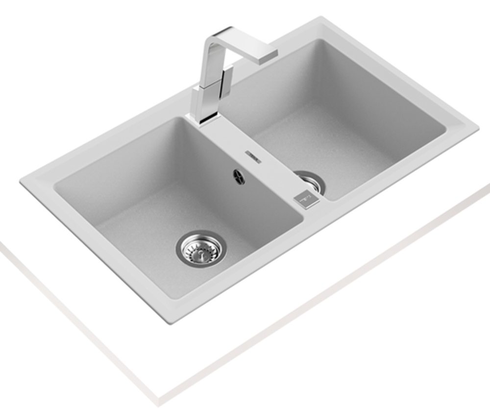 Chậu rửa chén Teka STONE 90 B-TG 2B White - Hàng chính hãng